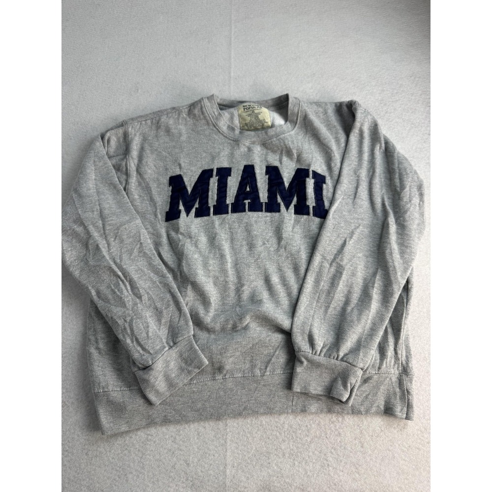 Miami Sweatshirt Mens XL Gray New York Popular Crewneck Pullover Fleece College